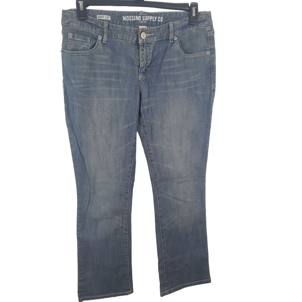Mossimo Jeans 13S Womens Mid Rise Straight Leg Medium Wash Bootcut Casual Bottom